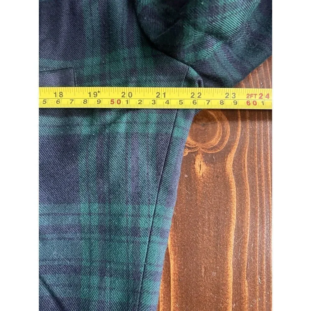 L’atmosphere Tartan‎ Plaid Blazer Sz Small Green Blue Y2K 3 Button Vintage